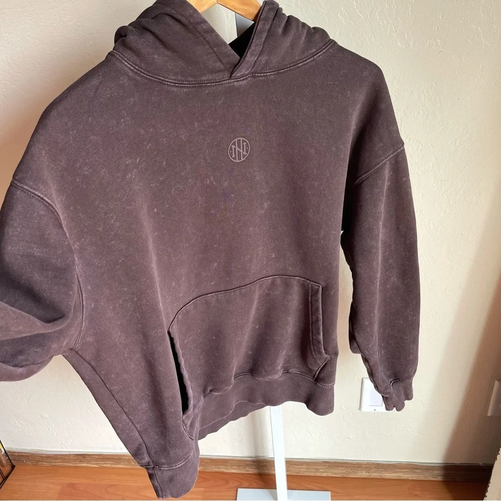NINTH HALL Women’s Boxy Dark Brown Hoodie Size Small - Picture 2 of 9